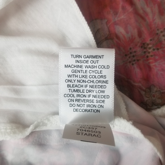 One World Pink Floral Shirt Top Small Short Sleeve - Picture 8 of 8